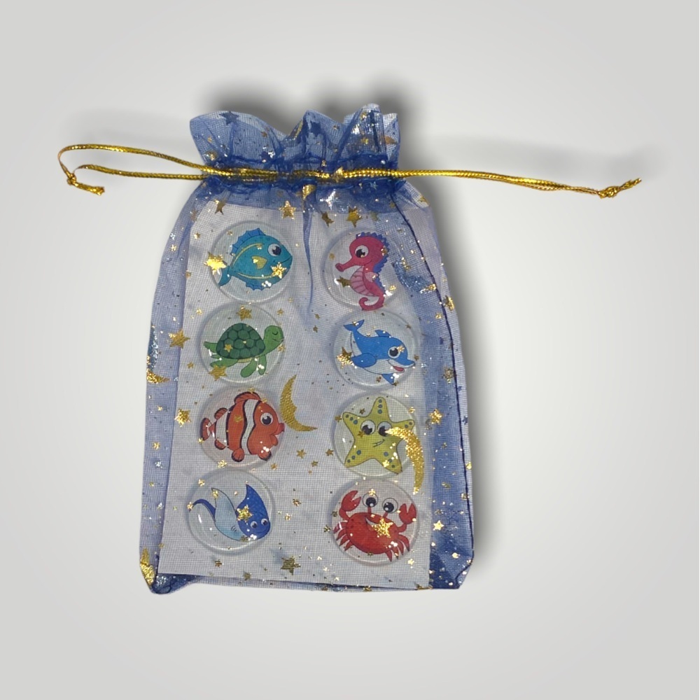 Set of 8 𝑯𝒂𝒏𝒅𝒎𝒂𝒅𝒆 Sea Animal Cabachon Magnets 1” Gift 🎁 Ocean - Picture 13 of 14